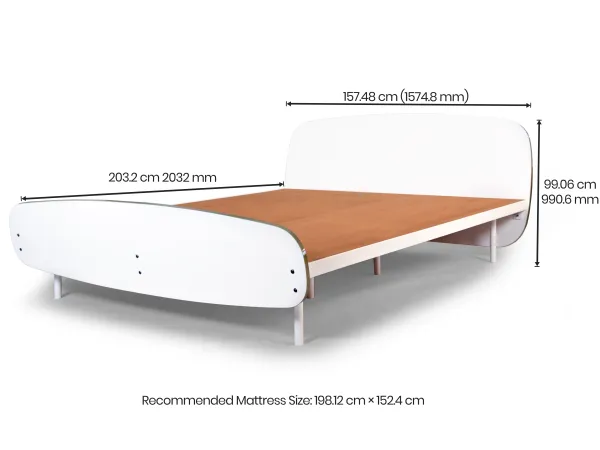 Opal Queen bed with 4 inches mattress